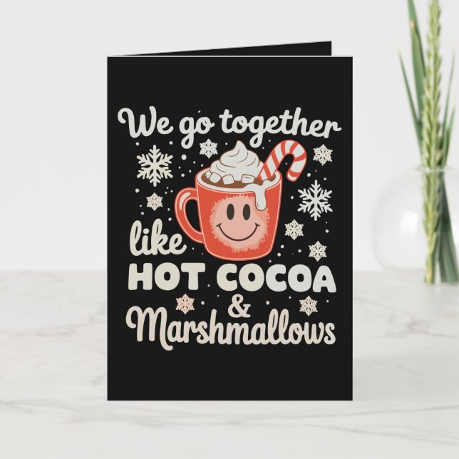 Vi passar ihop som Marshmallows för het choklad Xm Kort (Framsida)