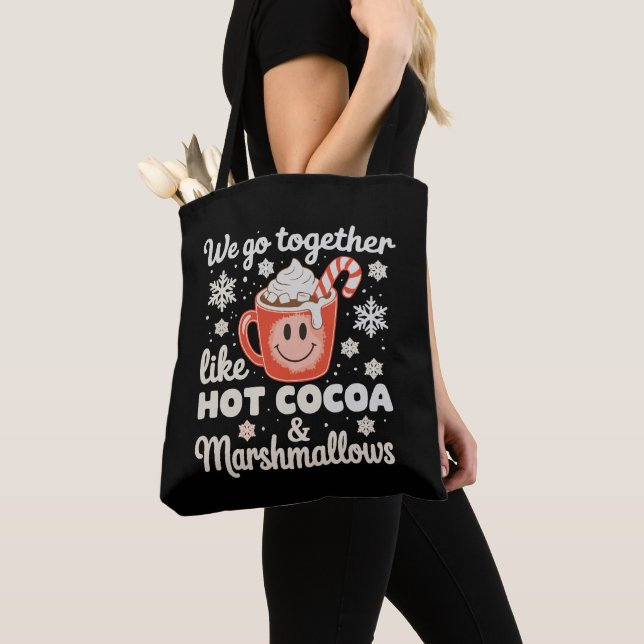 Vi passar ihop som Marshmallows för het choklad Xm Tygkasse (Närbild)