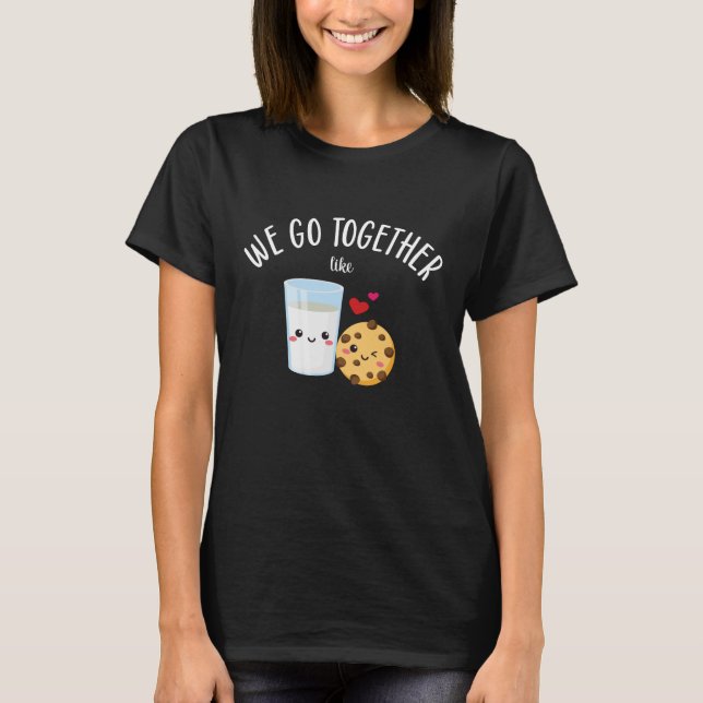 Vi passar ihop som mjölk & kakor Par T Shirt (Framsida)