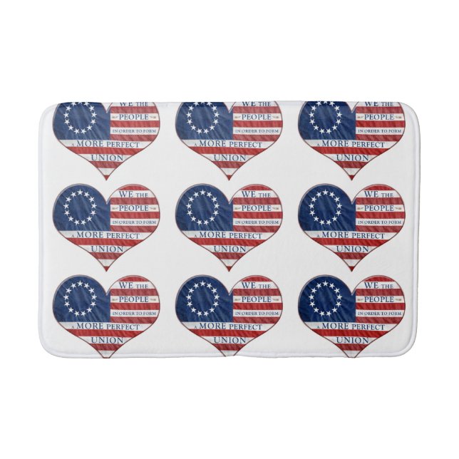Vi, People American Flagga Heart Badrumsmatta (Framsidan)