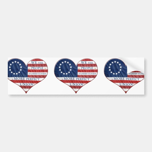 Vi, People American Flagga Heart Bildekal (Framsidan)