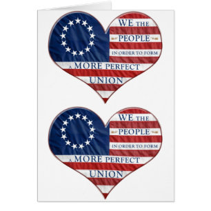 Vi, People American Flagga Heart Hälsningskort