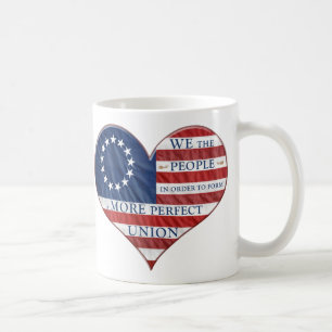 Vi, People American Flagga Heart Kaffemugg