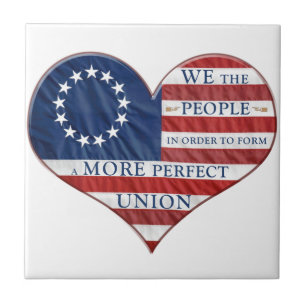 Vi, People American Flagga Heart Kakelplatta