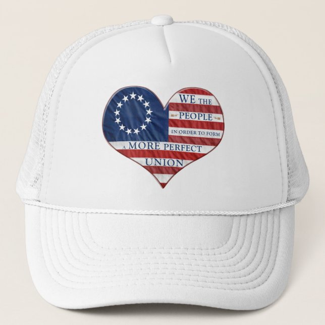 Vi, People American Flagga Heart Keps (Framsida)