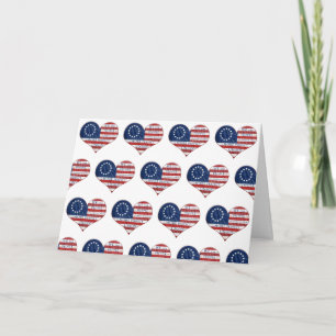 Vi, People American Flagga Heart Kort