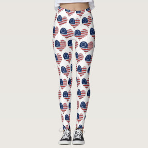 Vi, People American Flagga Heart Leggings