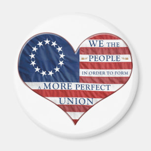 Vi, People American Flagga Heart Magnet