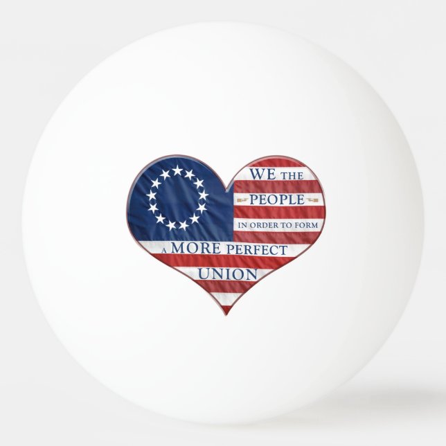 Vi, People American Flagga Heart Pingisboll (Framsidan)