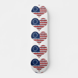 Vi, People American Flagga Heart Skateboard Bräda 19,5 Cm