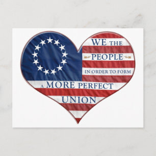 Vi, People American Flagga Heart Vykort