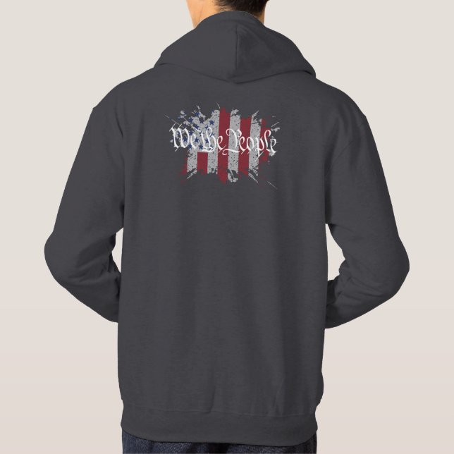 Vi, People American Peace Flagga Splat Hoodie (Baksida)