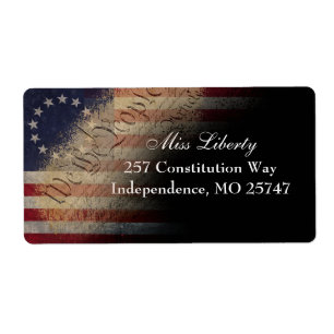 Vi People Betsy Ross American Flagga adress Fraktsedel