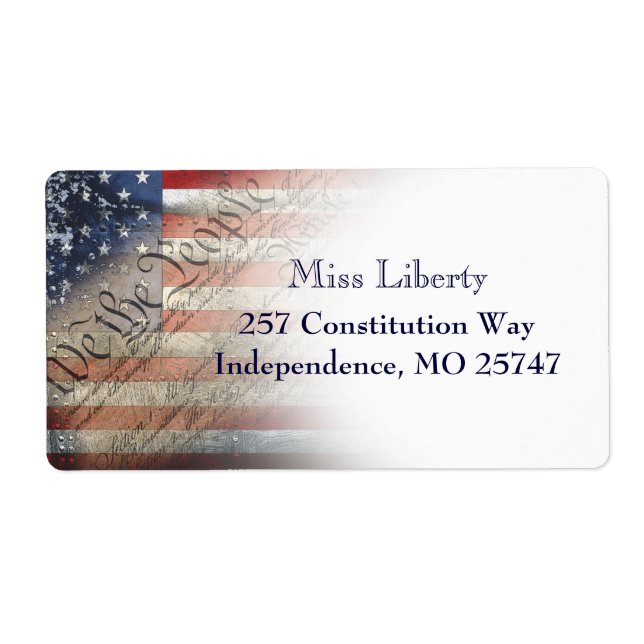 Vi, People Vintage American Flagga Fraktsedel (Framsidan)