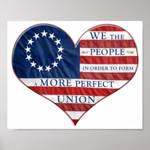 Vi Poster People American Flagga Heart
