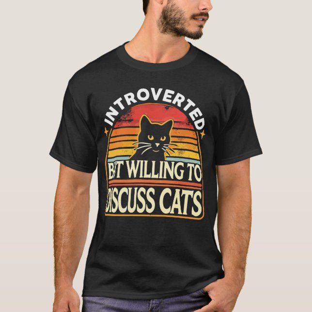 Vi presenterade, men vill diskutera katter - rolig t shirt (Framsida)