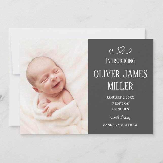 Vi presenterar Baby födelsetal för födelsemeddelan Meddelande (Framsida)