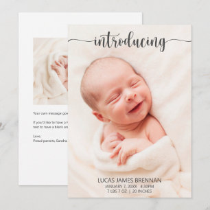 Vi presenterar Baby födelsetal för födelsemeddelan Meddelande