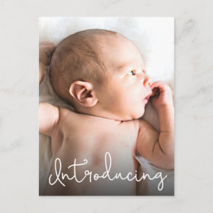 Vi presenterar Cute Baby Photo med Birth Stat Vykort