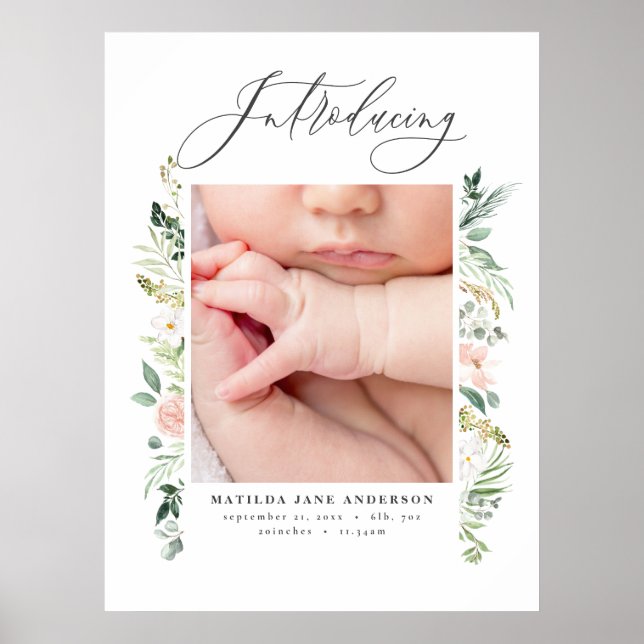 Vi presenterar foto rosablommig elegant poster (Framsidan)