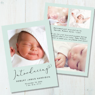 Vi presenterar Photos Baby Birth Mint Meddelande