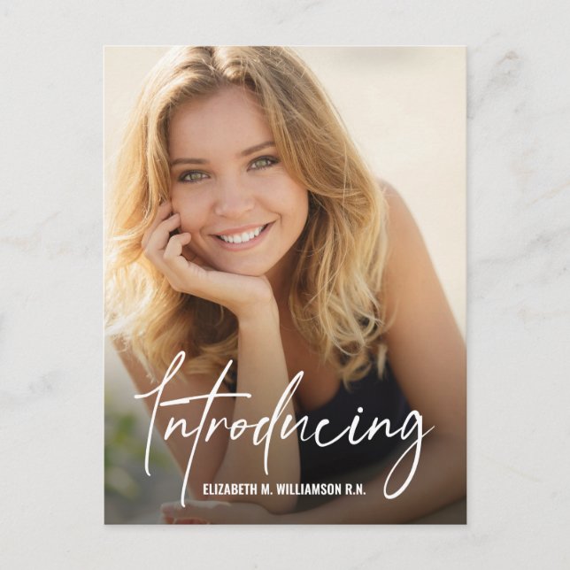 Vi presenterar Sjuksköterska Examinerad Beställnin Meddelande Vykort (Framsida)