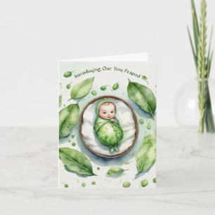 Vi presenterar vår lilla peapod! Födelsemeddelande Kort
