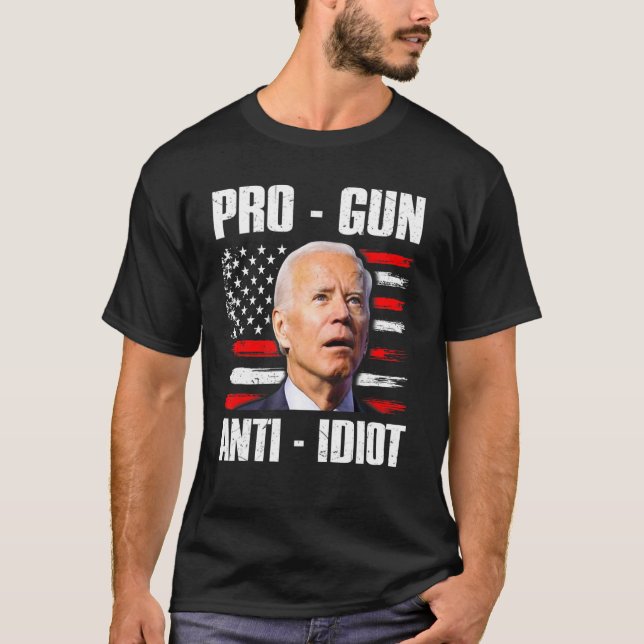 Vi Pro Gun Anti-Idiot Pro Amerika 2:a T Shirt (Framsida)