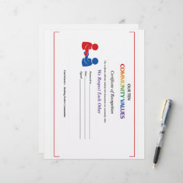 Vi Respekterar Varandra Certifikat Pappersvaror Brevhuvud