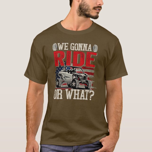 Vi ride eller vid sidan av SXS UTV USA T Shirt (Framsida)