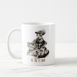 Vi rider vid gryningen! Musketörkatt och grodmugg Kaffemugg