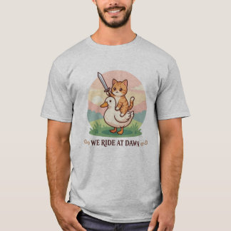 Vi rider vid gryningen Söt katt ridande på en anka T Shirt