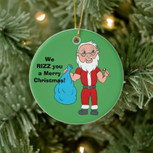 Vi Rizzar Er en God Jul Anpassad Tomte Julgransprydnad Keramik