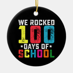 Vi Rockade 100 Dagar i Skolan Lärare Elev Julgransprydnad Keramik