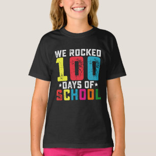 Vi rockade 100 dagar i skolan lärare elev t shirt