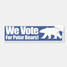 Vi röstar för Polar Bears Bumper Sticker
