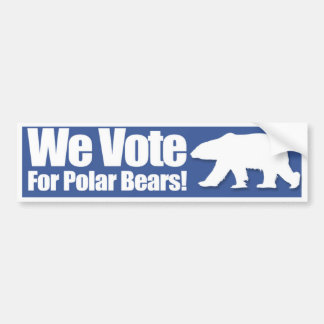 Vi röstar för Polar Bears Bumper Sticker Bildekal
