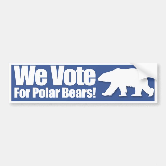 Vi röstar för Polar Bears Bumper Sticker Bildekal (Framsidan)