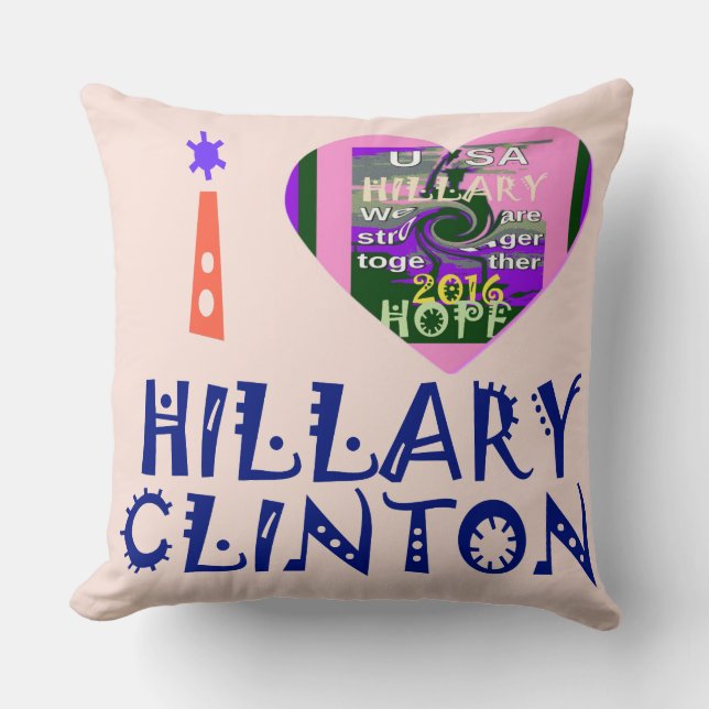 Vi röstar tillsammans med Hillary Gift Ideas tills Kudde (Framsida)