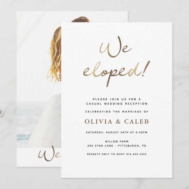 Vi rymde! Bröllopsfestinladan Inbjudningar (Fram/baksida)