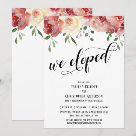 Vi rymde Calligraphy, Burgundy, Blush Rosor Inbjudningar