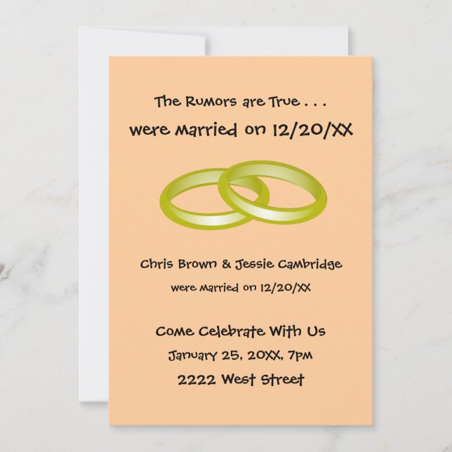 Vi rymde! efterbröllopsfest inbjudan (Framsida)