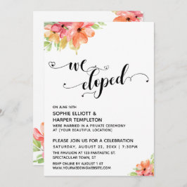 Vi Rymde Hjärtan Skript Vattenfärg Blommor Inbjudningar