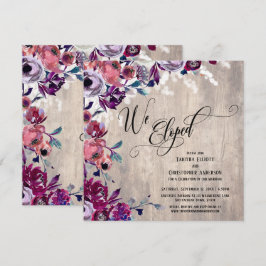 Vi Rymde med Elegant Script Blommig Ljus Pallträ & Inbjudningar