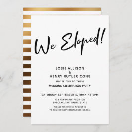Vi rymde! Modernt bröllopsfirande + Guldiga ränder Inbjudningar