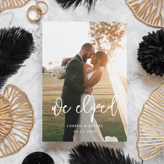 Vi rymde Modernt bröllopsfoto Meddelande (Skapare uppladdad)