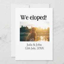 Vi rymde och gifte oss äkta parets namn stad, datu