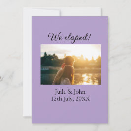 Vi rymde och gifte oss namn stad, datum nygifta  meddelande