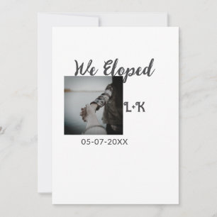 Vi rymde precis gifta oss lägg till foto namn brev julkort