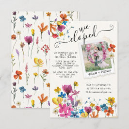 Vi Rymde Pressade Blommor Boho Bröllopsannons Inbjudningar